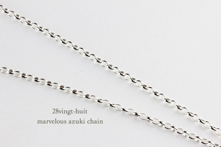 ヴァンユイット 小豆 チェーン ネックレス シルバー メンズ,28vingt-huit Chain Necklace Silver Mens