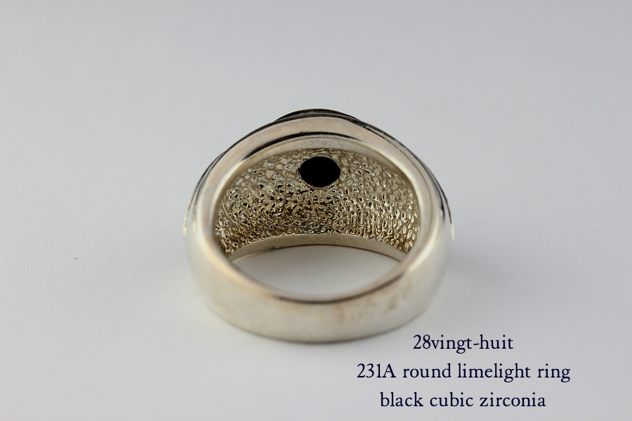 28vingt-huit 231a ラウンド カレッジ リング ブラック ジルコニア メンズ シルバー,ヴァンユィット Round limelight ring Silver Mens