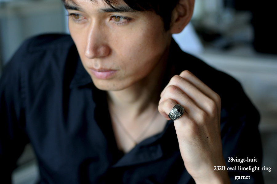 28vingt-huit 232b オーバル カレッジ リング ガーネット メンズ シルバー,ヴァンユィット oval limelight ring Garnet Silver Mens