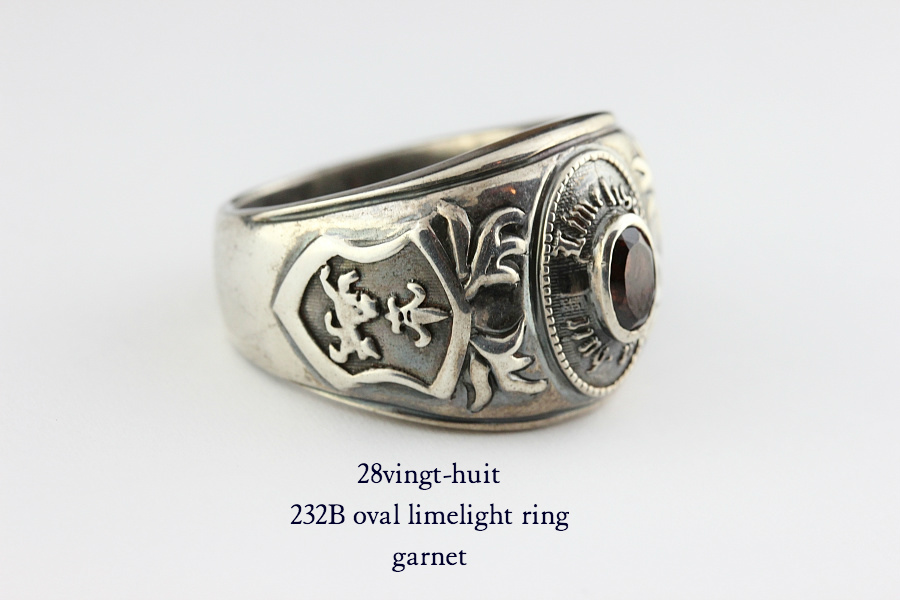 28vingt-huit 232b オーバル カレッジ リング ガーネット メンズ シルバー,ヴァンユィット oval limelight ring Garnet Silver Mens