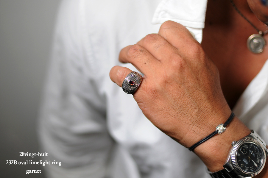 28vingt-huit 232b オーバル カレッジ リング ガーネット メンズ シルバー,ヴァンユィット oval limelight ring Garnet Silver Mens