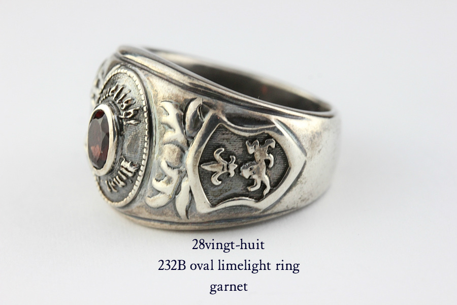 28vingt-huit 232b オーバル カレッジ リング ガーネット メンズ シルバー,ヴァンユィット oval limelight ring Garnet Silver Mens