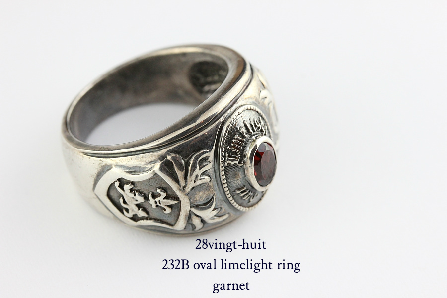 28vingt-huit 232b オーバル カレッジ リング ガーネット メンズ シルバー,ヴァンユィット oval limelight ring Garnet Silver Mens