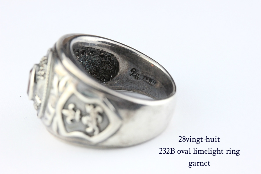 28vingt-huit 232b オーバル カレッジ リング ガーネット メンズ シルバー,ヴァンユィット oval limelight ring Garnet Silver Mens