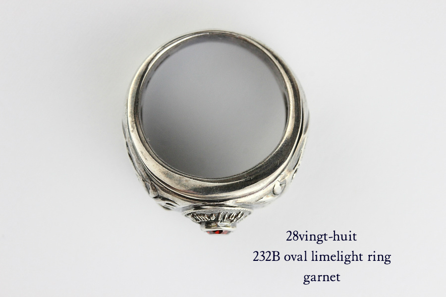 28vingt-huit 232b オーバル カレッジ リング ガーネット メンズ シルバー,ヴァンユィット oval limelight ring Garnet Silver Mens