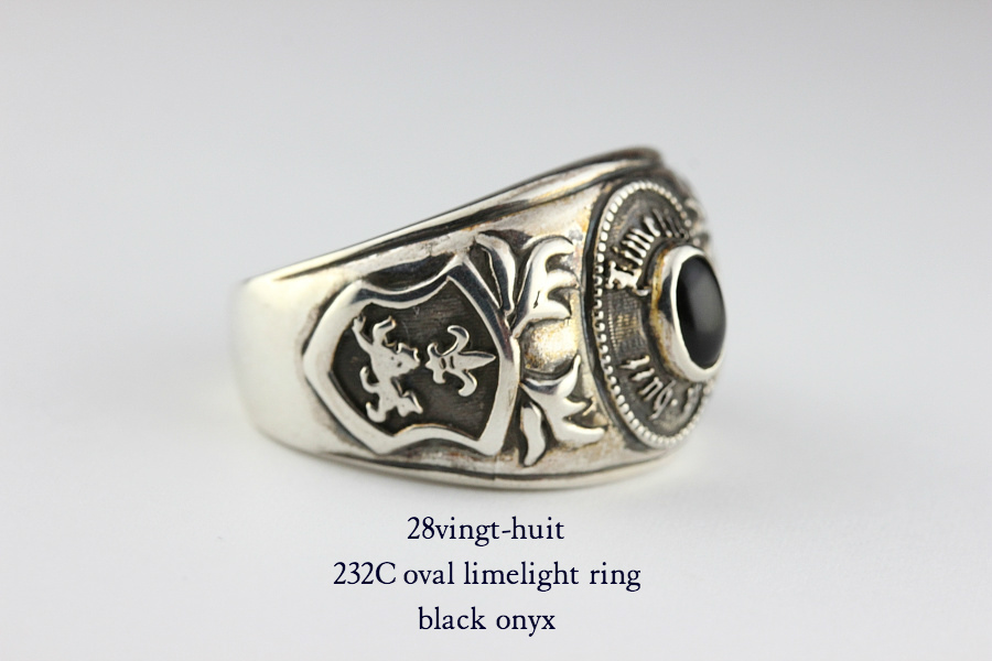 28vingt-huit 232c オーバル リング オニキス メンズ シルバー,ヴァンユィット oval limelight ring black onyx Silver Mens