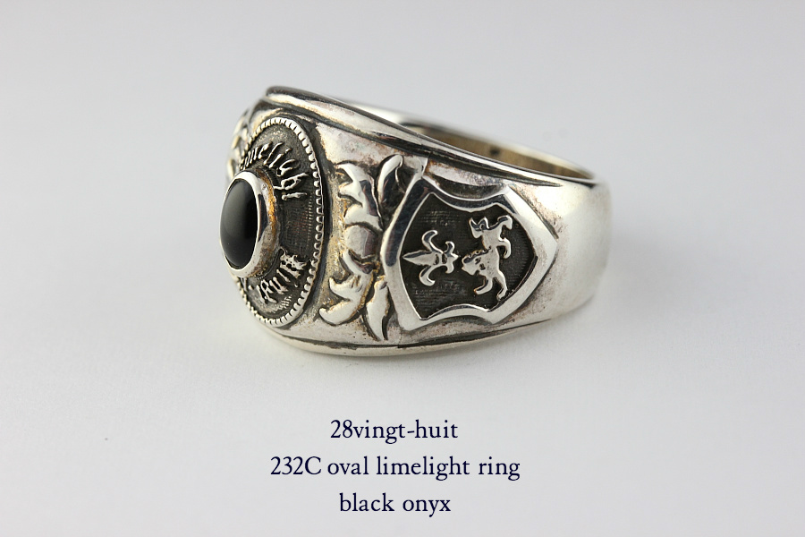 28vingt-huit 232c オーバル リング オニキス メンズ シルバー,ヴァンユィット oval limelight ring black onyx Silver Mens