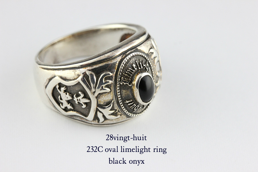 28vingt-huit 232c オーバル リング オニキス メンズ シルバー,ヴァンユィット oval limelight ring black onyx Silver Mens