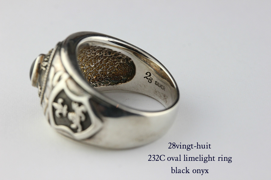 28vingt-huit 232c オーバル リング オニキス メンズ シルバー,ヴァンユィット oval limelight ring black onyx Silver Mens