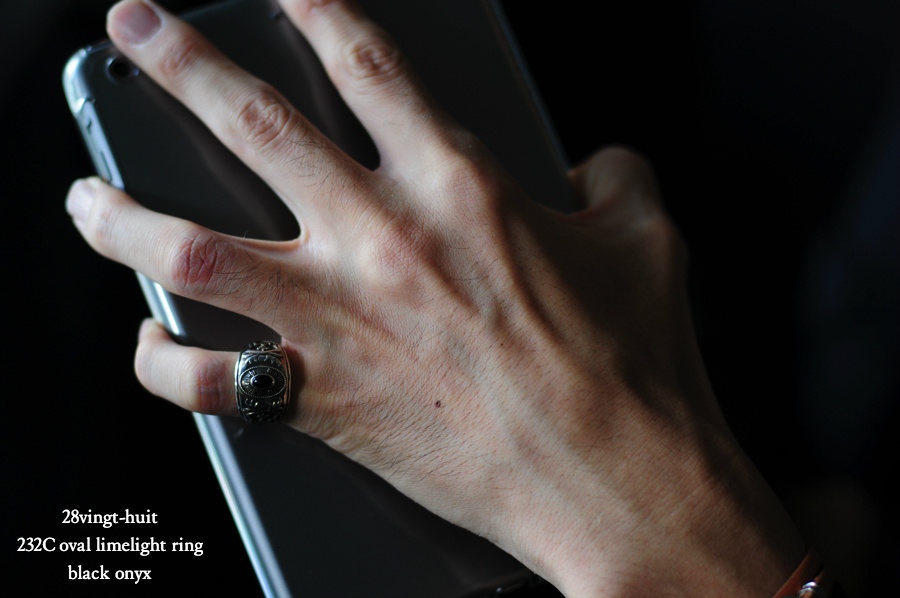 28vingt-huit 232c オーバル リング オニキス メンズ シルバー,ヴァンユィット oval limelight ring black onyx Silver Mens