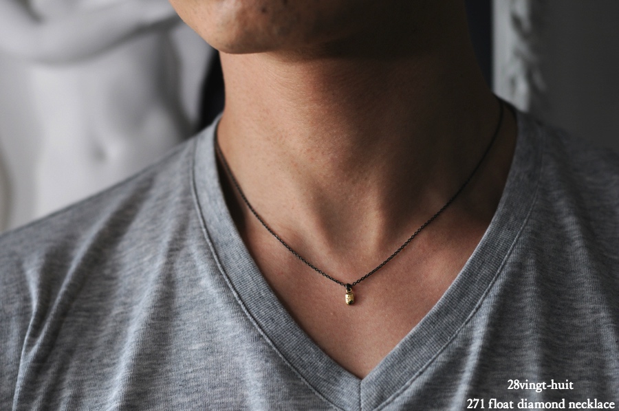 ヴァンユィット 271 フロート ダイヤモンド ネックレス 18金 シルバー メンズ,28vingt-huit Float Diamond Necklace K18 Silver Mens