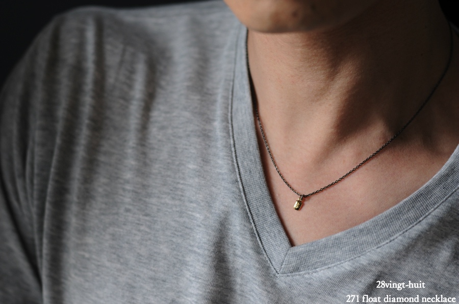 ヴァンユィット 271 フロート ダイヤモンド ネックレス 18金 シルバー メンズ,28vingt-huit Float Diamond Necklace K18 Silver Mens