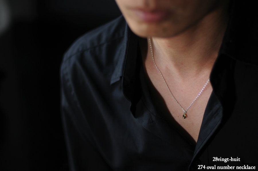 ヴァンユイット 274 オーバル ナンバー 数字 ネックレス 18金 シルバー メンズ,28vingt-huit Oval Number Necklace K18 Silver Mens