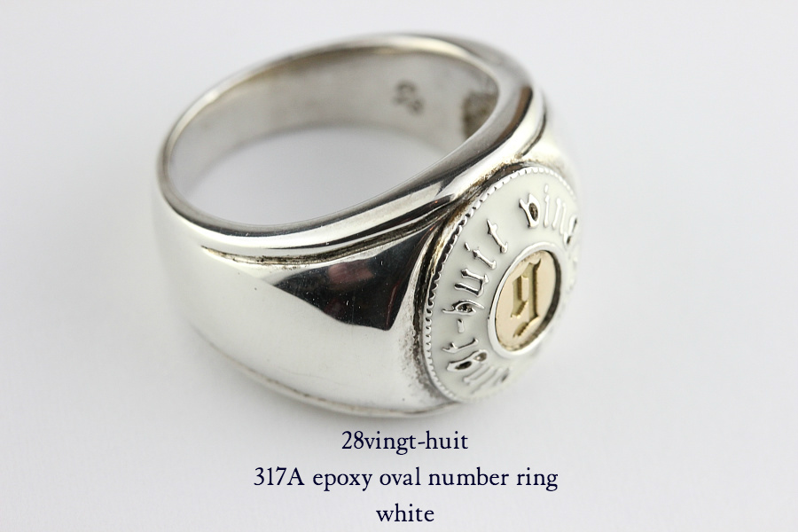 28vingt-huit 317a ラウンド カレッジ ナンバー リング メンズ シルバー,ヴァンユィット number ring Silver Mens