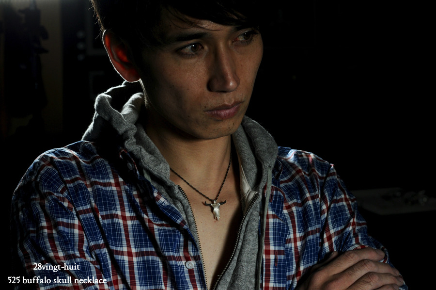 28vingt-huit 525 バッファロー スカル ネックレス メンズ シルバー,ヴァンユィット Buffalo skull necklace Silver Mens