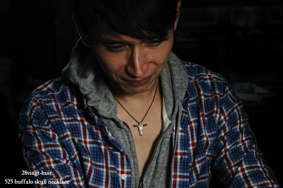 28vingt-huit 525 バッファロー スカル ネックレス メンズ シルバー,ヴァンユィット Buffalo skull necklace Silver Mens