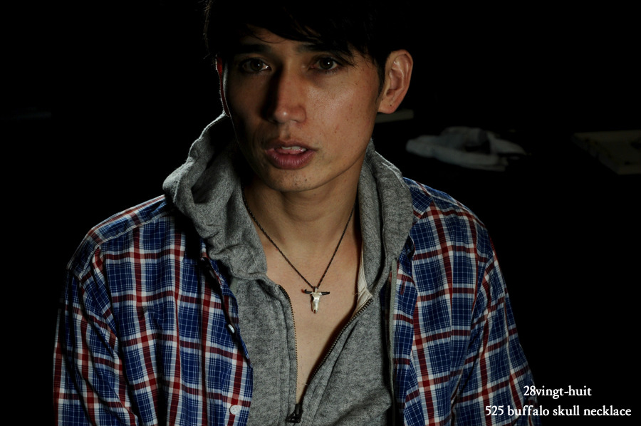 28vingt-huit 525 バッファロー スカル ネックレス メンズ シルバー,ヴァンユィット Buffalo skull necklace Silver Mens