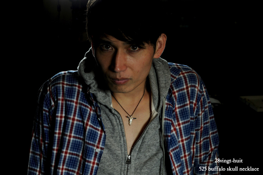 28vingt-huit 525 バッファロー スカル ネックレス メンズ シルバー,ヴァンユィット Buffalo skull necklace Silver Mens