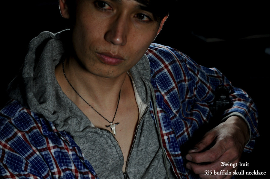 28vingt-huit 525 バッファロー スカル ネックレス メンズ シルバー,ヴァンユィット Buffalo skull necklace Silver Mens