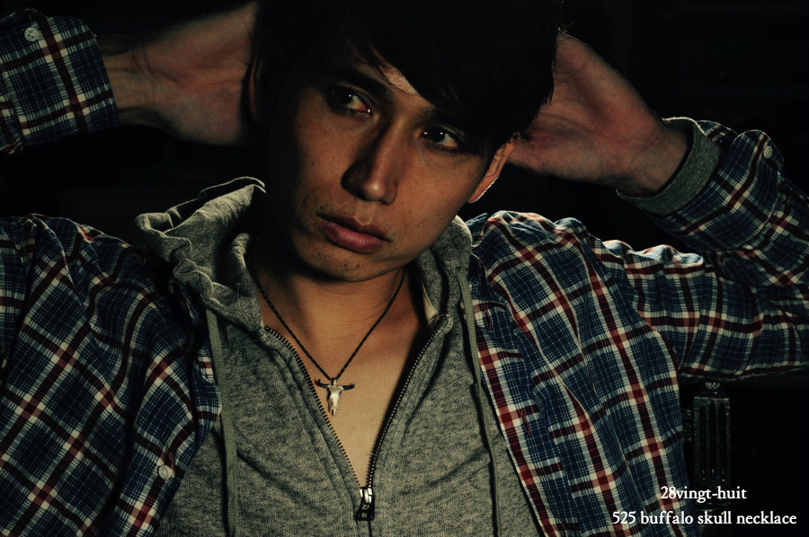 28vingt-huit 525 バッファロー スカル ネックレス メンズ シルバー,ヴァンユィット Buffalo skull necklace Silver Mens