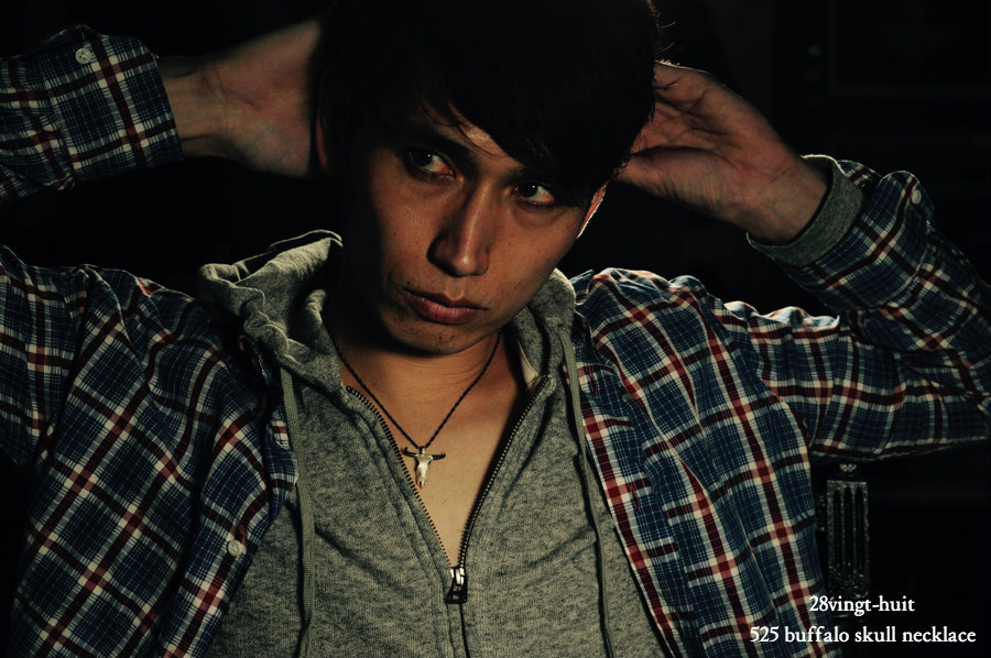 28vingt-huit 525 バッファロー スカル ネックレス メンズ シルバー,ヴァンユィット Buffalo skull necklace Silver Mens