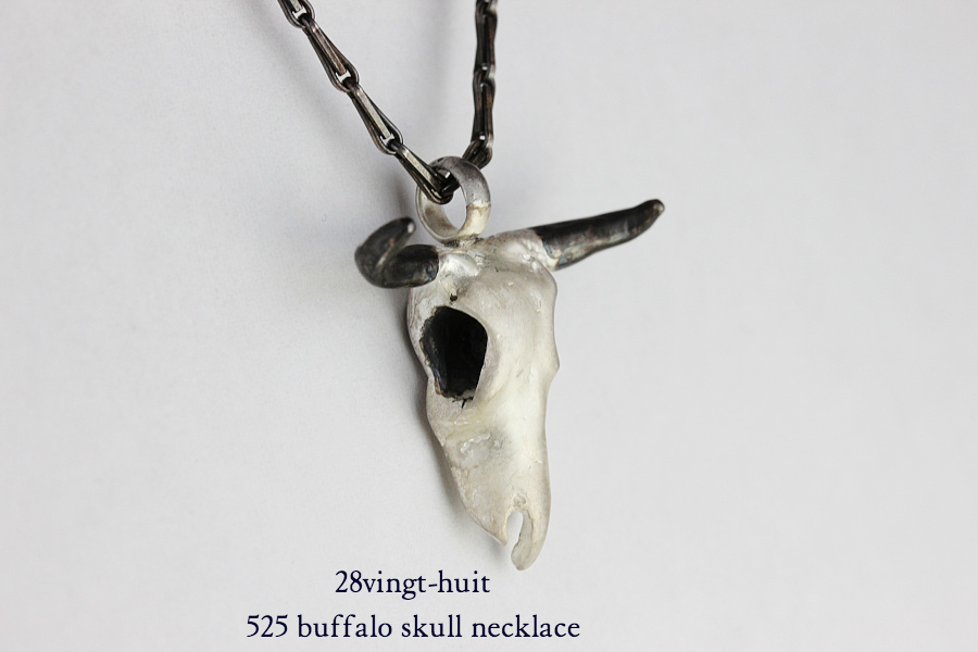28vingt-huit 525 バッファロー スカル ネックレス メンズ シルバー,ヴァンユィット Buffalo skull necklace Silver Mens