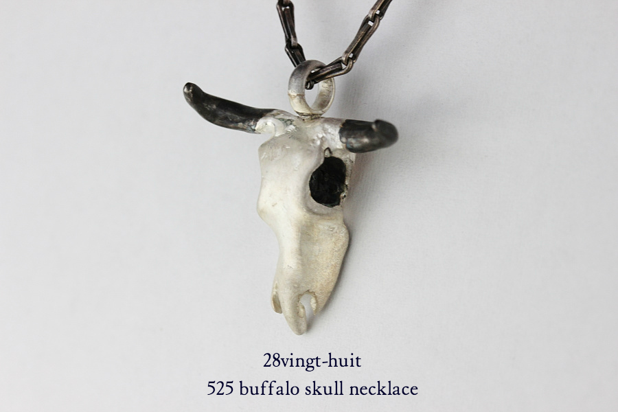 28vingt-huit 525 バッファロー スカル ネックレス メンズ シルバー,ヴァンユィット Buffalo skull necklace Silver Mens
