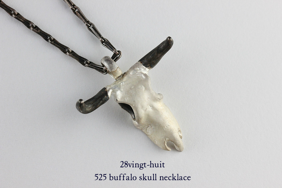 28vingt-huit 525 バッファロー スカル ネックレス メンズ シルバー,ヴァンユィット Buffalo skull necklace Silver Mens