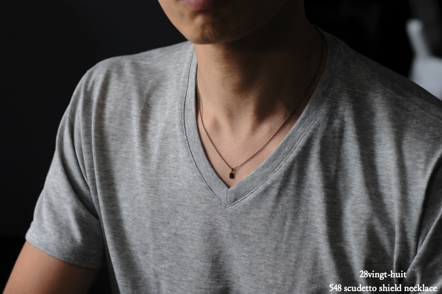 ヴァンユイット 548 スクデット シールド 盾 ネックレス 18金 シルバー メンズ,28vingt-huit Scudetto Shield Necklace K18 Silver Mens