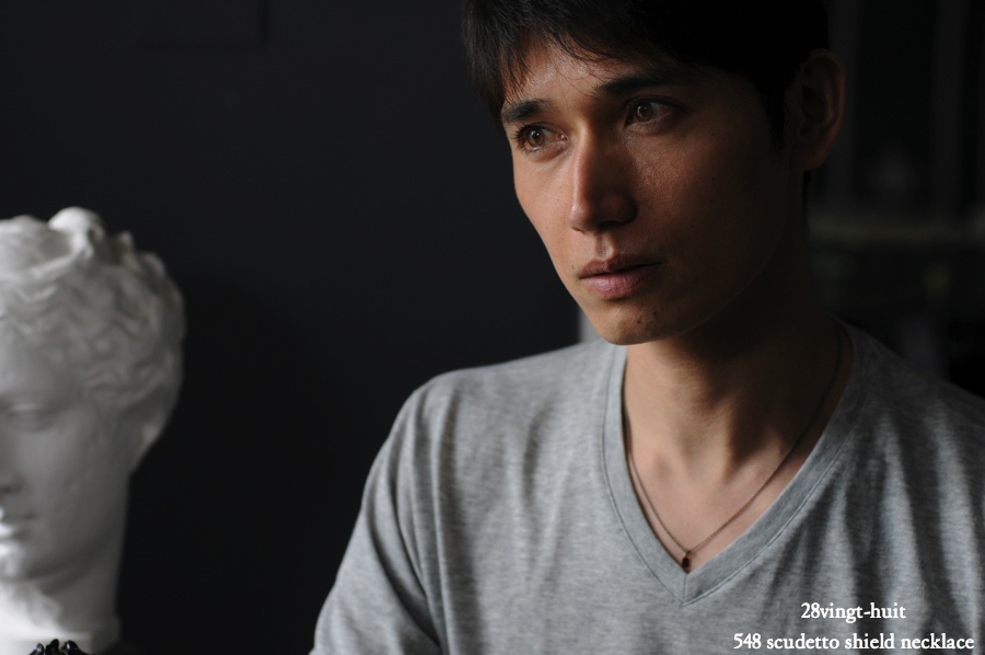 ヴァンユイット 548 スクデット シールド 盾 ネックレス 18金 シルバー メンズ,28vingt-huit Scudetto Shield Necklace K18 Silver Mens