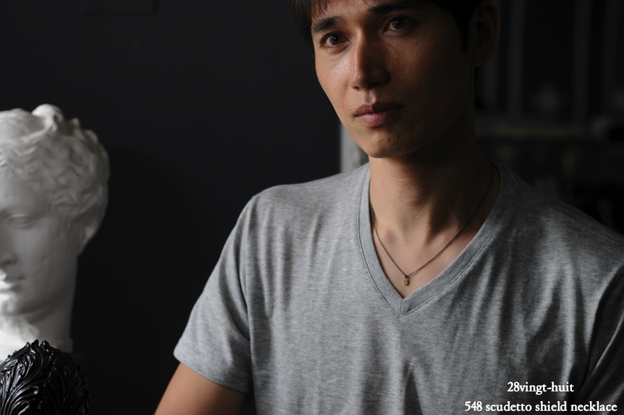 ヴァンユイット 548 スクデット シールド 盾 ネックレス 18金 シルバー メンズ,28vingt-huit Scudetto Shield Necklace K18 Silver Mens