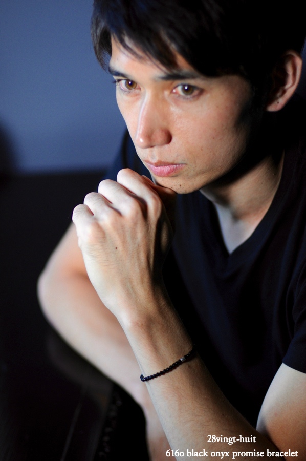 28vingt-huit 616o ブラック オニキス ブレスレット オペロン シルバー メンズ,ヴァンユイット Black Onyx Bracelet Silver925 mens