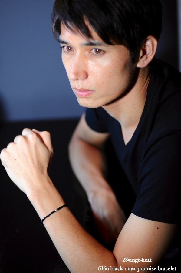 28vingt-huit 616o ブラック オニキス ブレスレット オペロン シルバー メンズ,ヴァンユイット Black Onyx Bracelet Silver925 mens