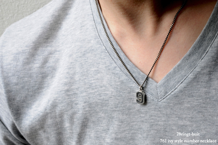 28vingt-huit 761 ナンバー 数字 ネックレス メンズ シルバー,ヴァンユィット Number Ivy Style Necklace Silver Mens