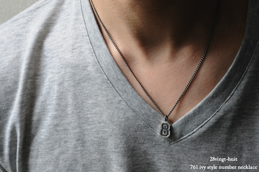 28vingt-huit 761 ナンバー 数字 ネックレス メンズ シルバー,ヴァンユィット Number Ivy Style Necklace Silver Mens