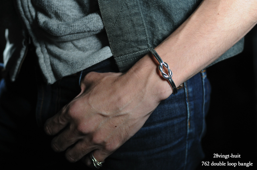 28vingt-huit 762 ダブル ループ バングル メンズ シルバー,ヴァンユィット Double Loop Bangle Silver Mens