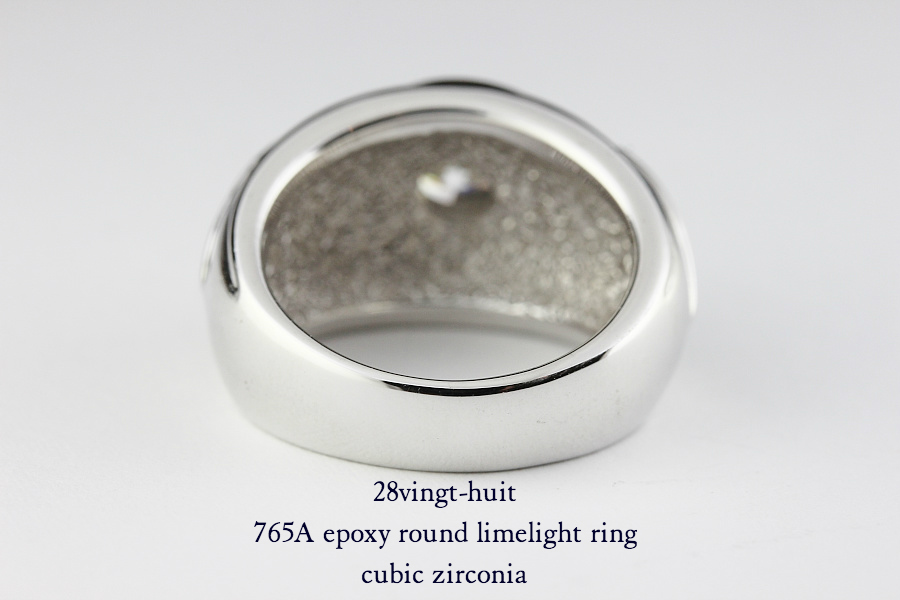 28vingt-huit 765a ラウンド カレッジ キュービックジルコニア リング メンズ シルバー,ヴァンユィット epoxy Zirconia ring Silver Mens