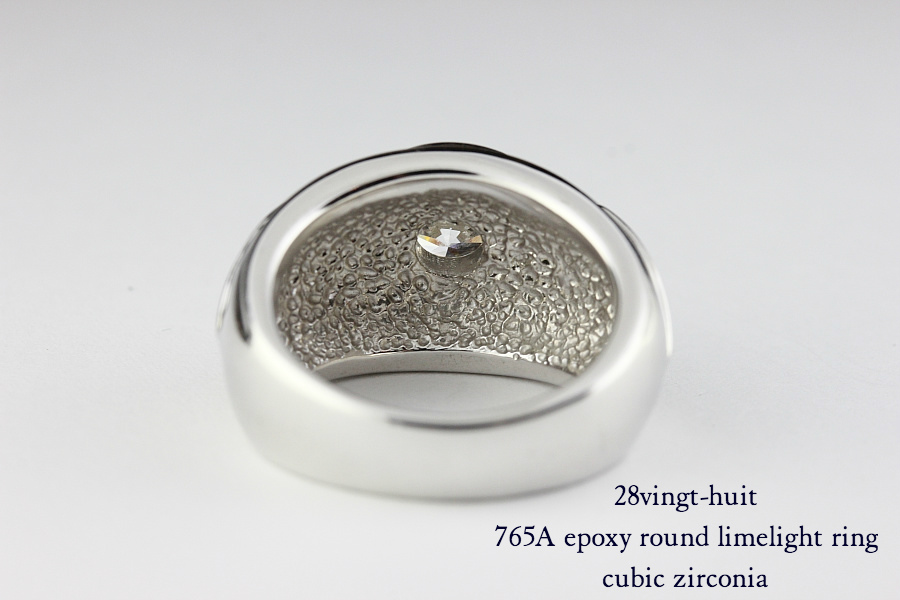 28vingt-huit 765a ラウンド カレッジ キュービックジルコニア リング メンズ シルバー,ヴァンユィット epoxy Zirconia ring Silver Mens