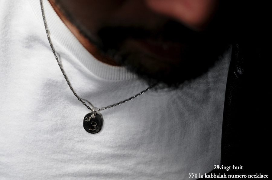 28vingt-huit 770 カバラ ヌメロ ナンバー 数字 ネックレス メンズ シルバー,ヴァンユィット La Kabbalah Number Necklace Silver Mens