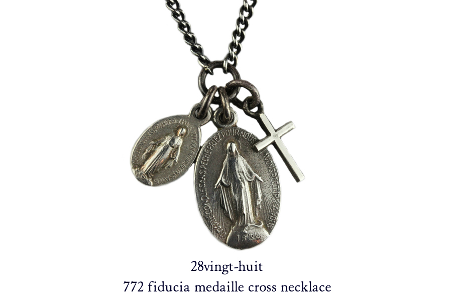28vingt-huit 772 フィドゥシア メダイ クロス ネックレス メンズ シルバー,ヴァンユィット Fiducia Cross Necklace Silver Mens