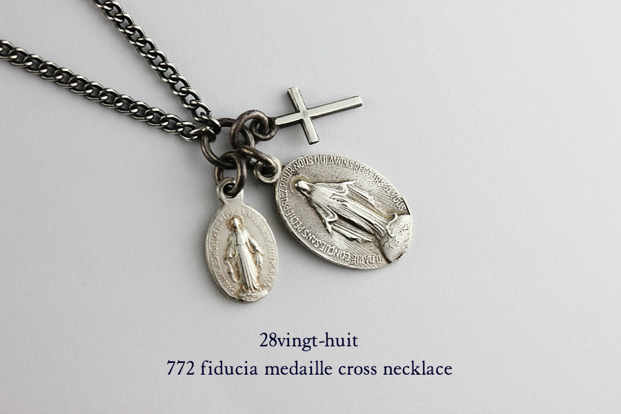 28vingt-huit 772 フィドゥシア メダイ クロス ネックレス メンズ シルバー,ヴァンユィット Fiducia Cross Necklace Silver Mens