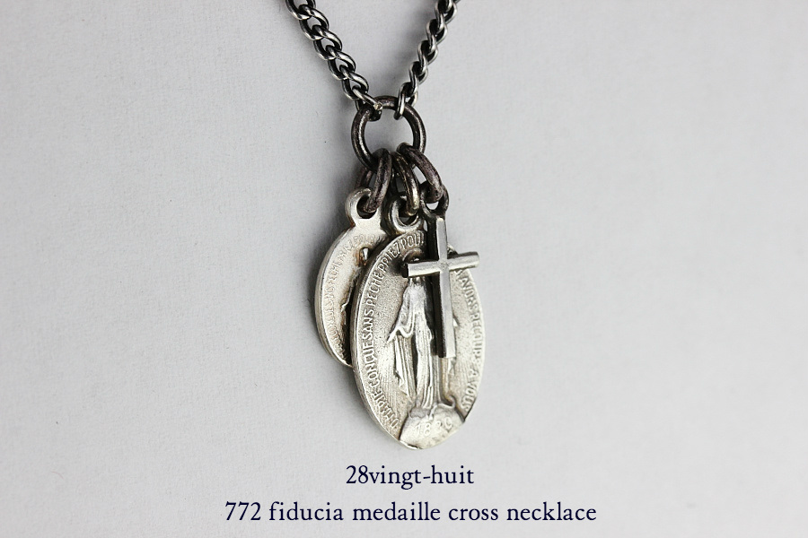 28vingt-huit 772 フィドゥシア メダイ クロス ネックレス メンズ シルバー,ヴァンユィット Fiducia Cross Necklace Silver Mens