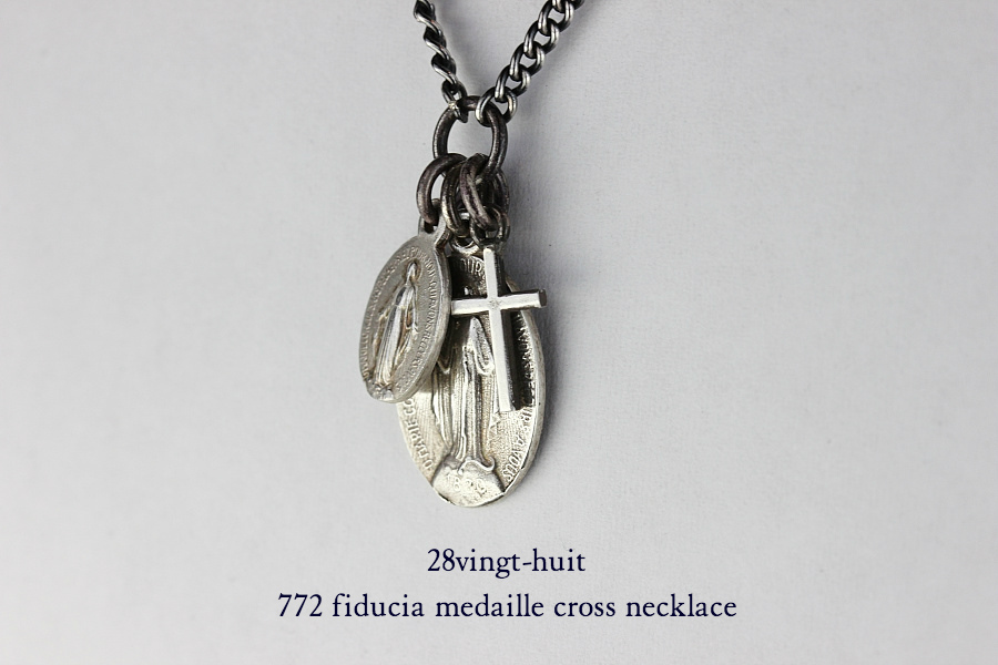 28vingt-huit 772 フィドゥシア メダイ クロス ネックレス メンズ シルバー,ヴァンユィット Fiducia Cross Necklace Silver Mens