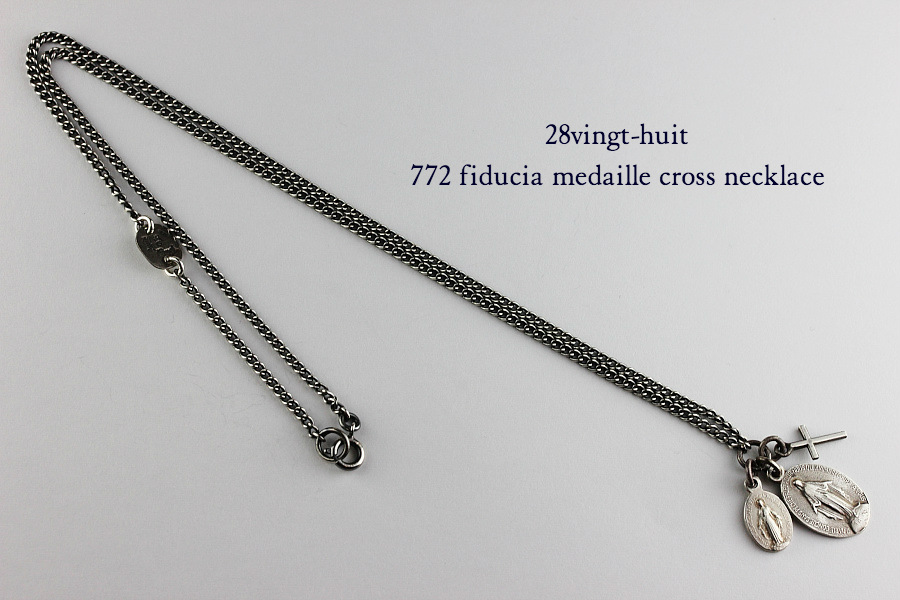 28vingt-huit 772 フィドゥシア メダイ クロス ネックレス メンズ シルバー,ヴァンユィット Fiducia Cross Necklace Silver Mens