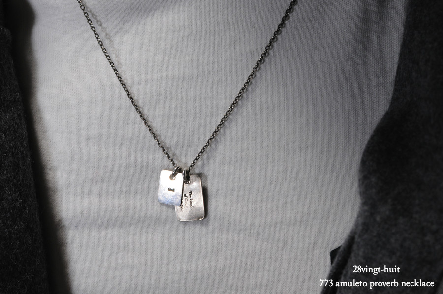 28vingt-huit 773 アムレート 格言 タグ ネックレス メンズ シルバー,ヴァンユィット Amuleto Proverb Tag Necklace Silver Mens