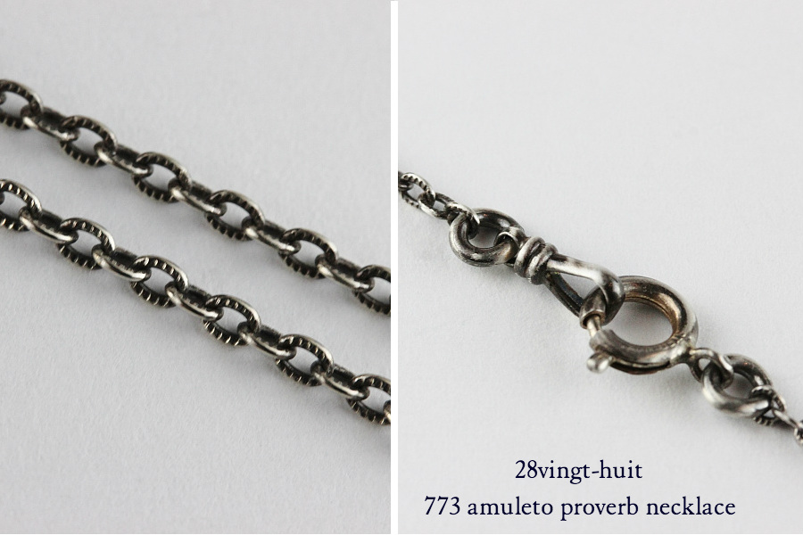 28vingt-huit 773 アムレート 格言 タグ ネックレス メンズ シルバー,ヴァンユィット Amuleto Proverb Tag Necklace Silver Mens