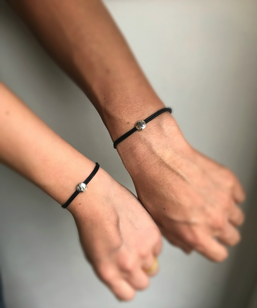 28vingt-huit 776 ナンバー 数字 紐ブレスレット ワックスコード ペア シルバー,ヴァンユィット Number Wax Cord Bracelet Silver Mens