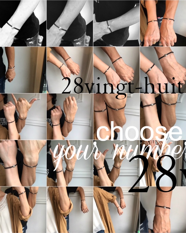 28vingt-huit 776 ナンバー 数字 紐ブレスレット ワックスコード ペア シルバー,ヴァンユィット Number Wax Cord Bracelet Silver Mens