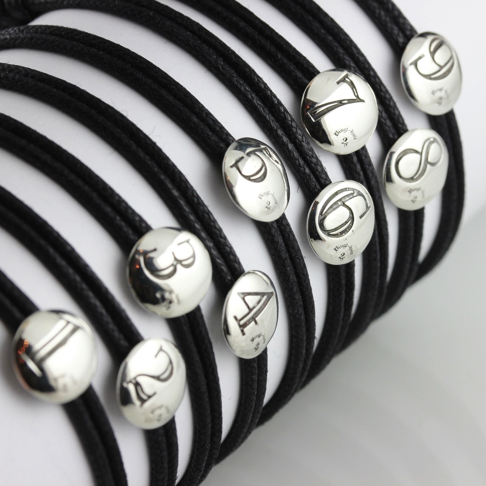 28vingt-huit 776 ナンバー 数字 紐ブレスレット ワックスコード ペア シルバー,ヴァンユィット Number Wax Cord Bracelet Silver Mens