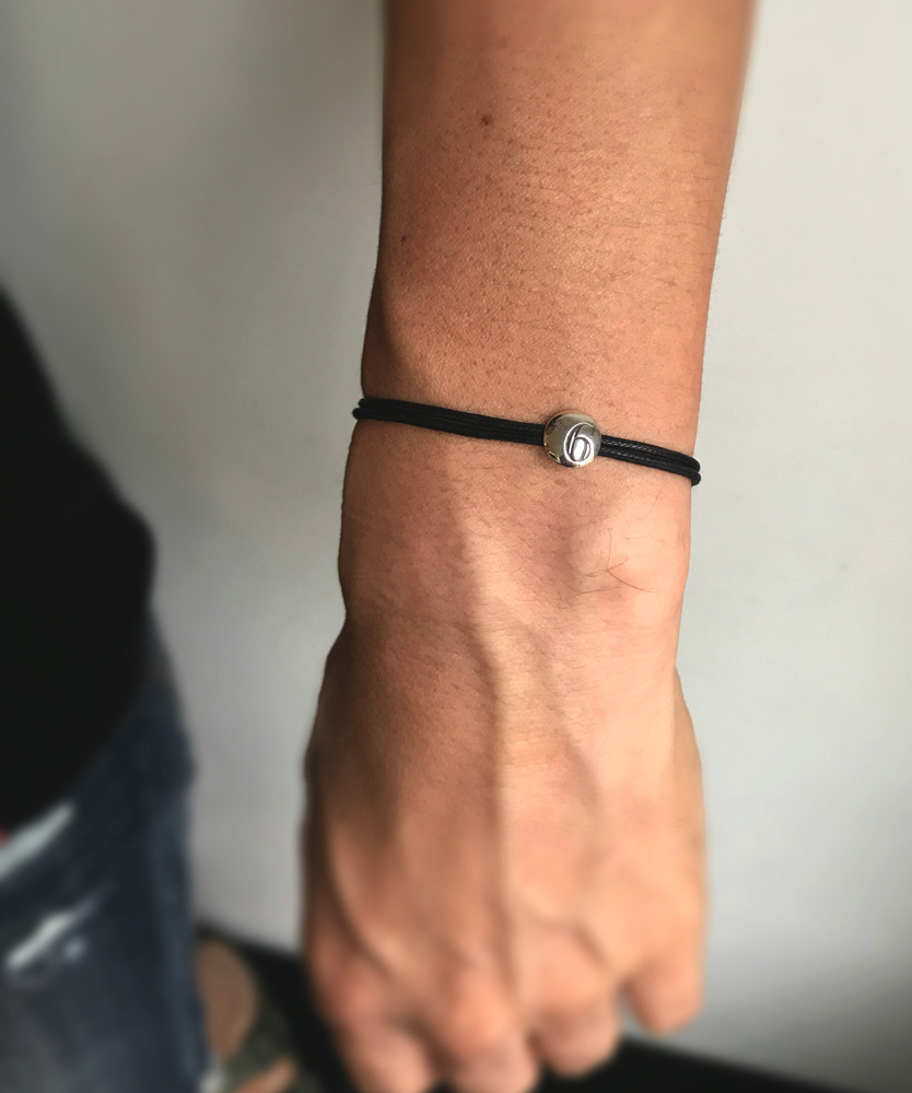 28vingt-huit 776 ナンバー 数字 紐ブレスレット ワックスコード ペア シルバー,ヴァンユィット Number Wax Cord Bracelet Silver Mens